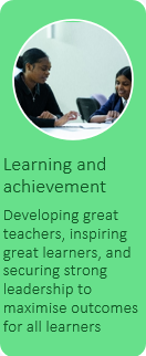 Learning and achievement Developing great teachers, inspiring great learners, and securing strong leadership to maximise outcomes for all learners 